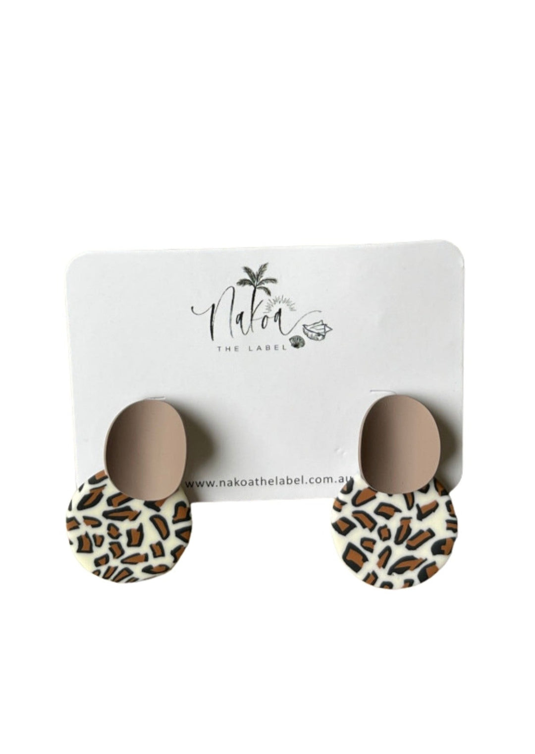 Beige Leopard Earrings