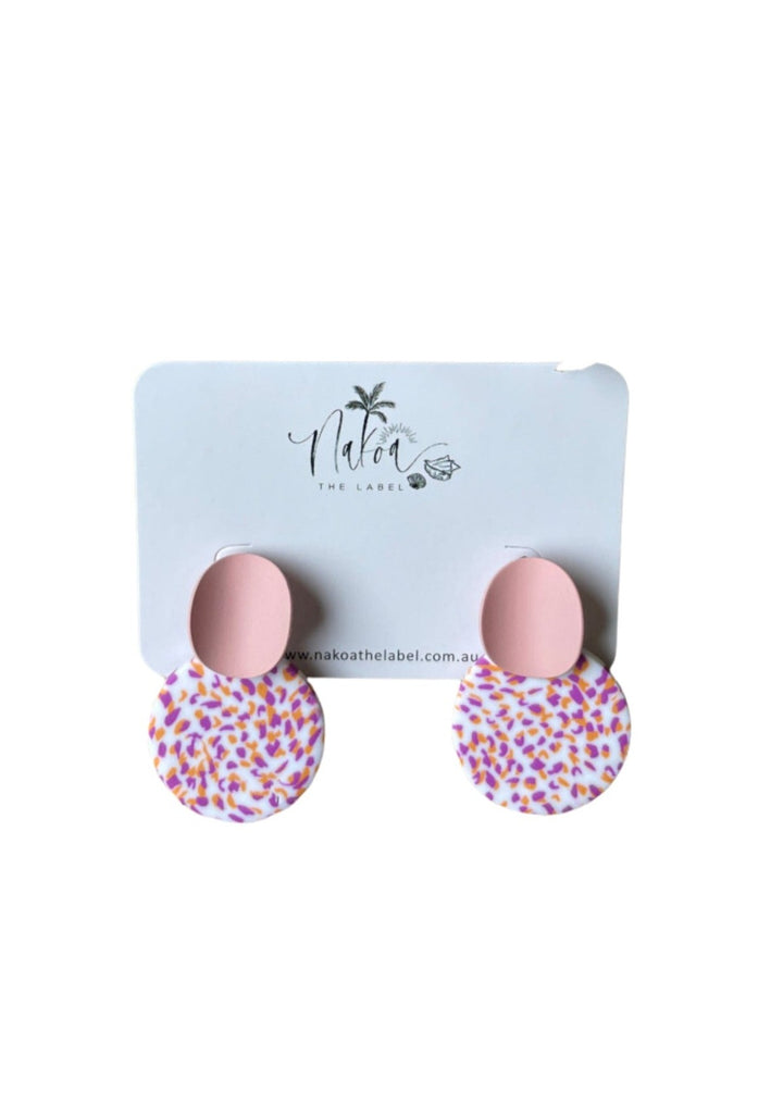 Pink Leopard Earrings